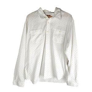 WRANGLER Flex for comfort Men's Long Sleeve White with design Button Up XXL 2XL